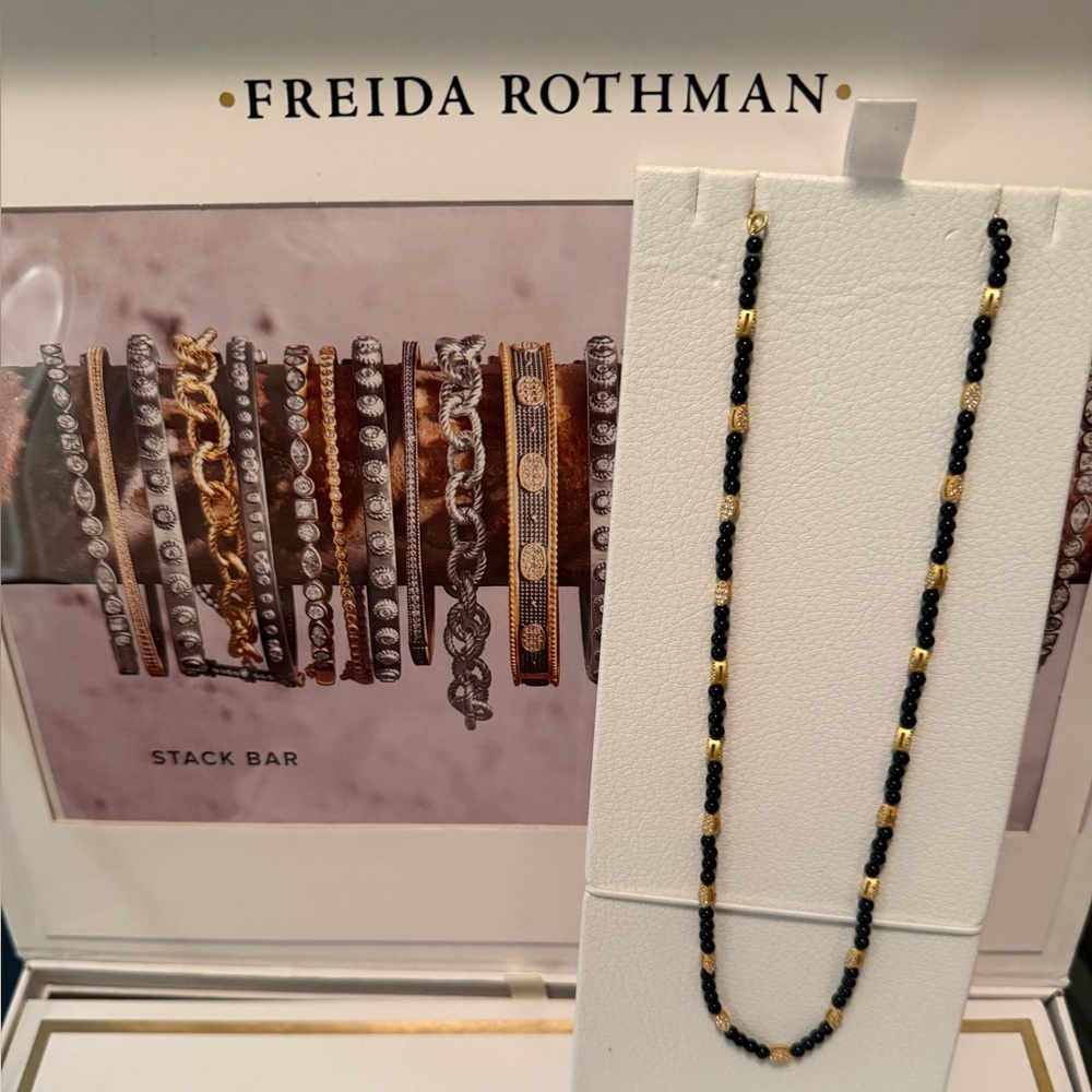 Freida ROTHMAN Onyx Beaded 18” Necklace